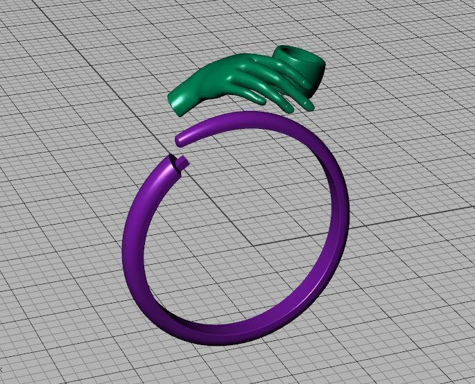 Delicate Hand Jewelry Ring Bezel 3mm gem 3D model 3D print model_9