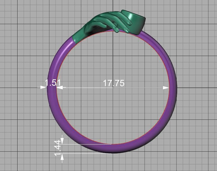 Delicate Hand Jewelry Ring Bezel 3mm gem 3D model 3D print model_31