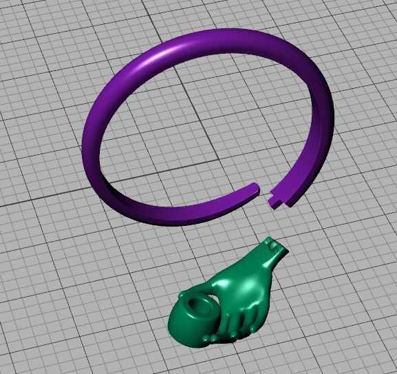 Delicate Hand Jewelry Ring Bezel 3mm gem 3D model 3D print model_10