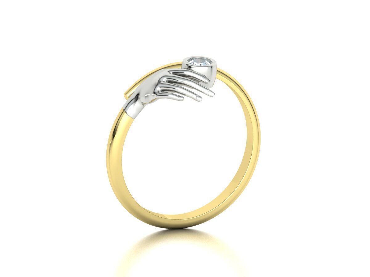 Delicate Hand Jewelry Ring Bezel 3mm gem 3D model 3D print model_20