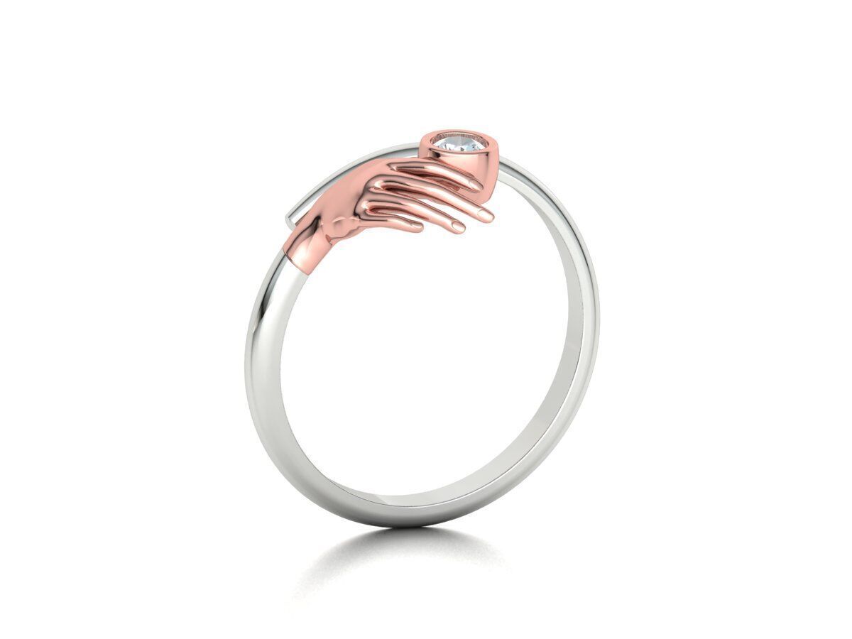 Delicate Hand Jewelry Ring Bezel 3mm gem 3D model 3D print model_18