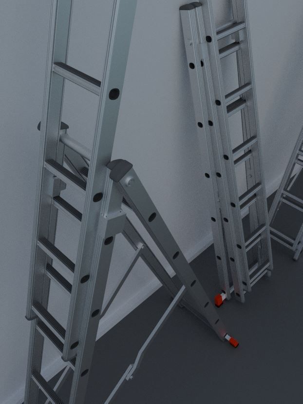 60-Minutes-Ladder three ladders Free 3D model_10