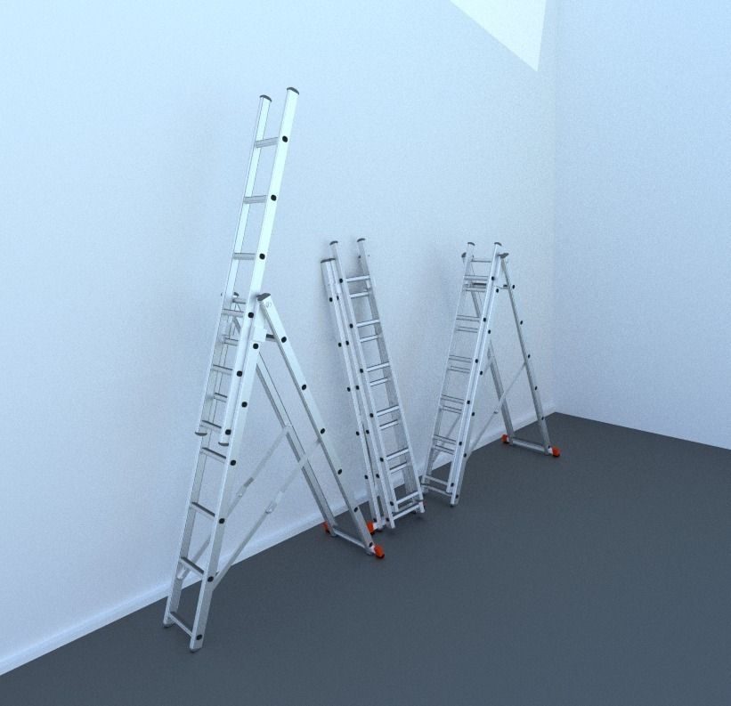 60-Minutes-Ladder three ladders Free 3D model_4