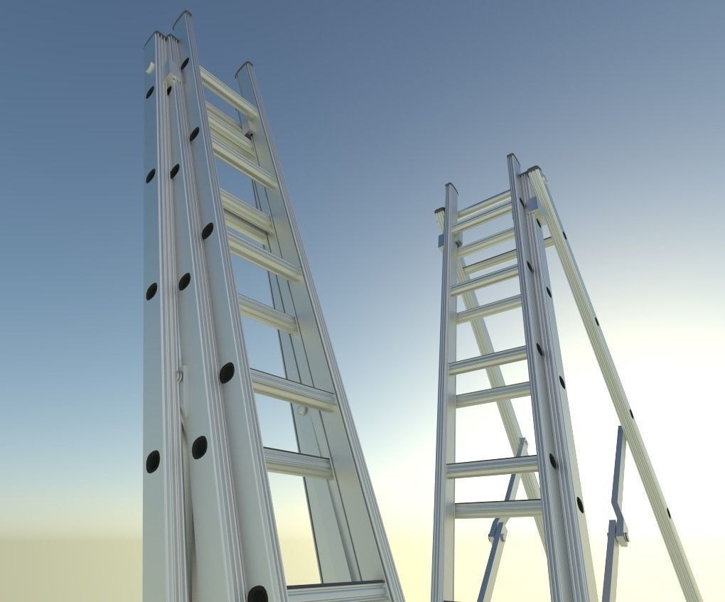 60-Minutes-Ladder three ladders Free 3D model_2