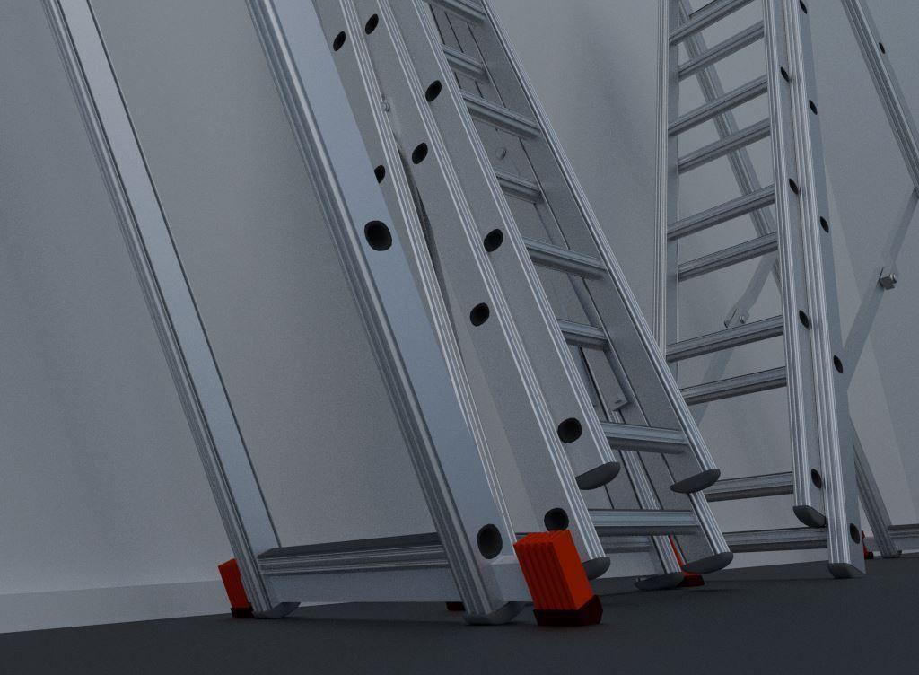 60-Minutes-Ladder three ladders Free 3D model_8