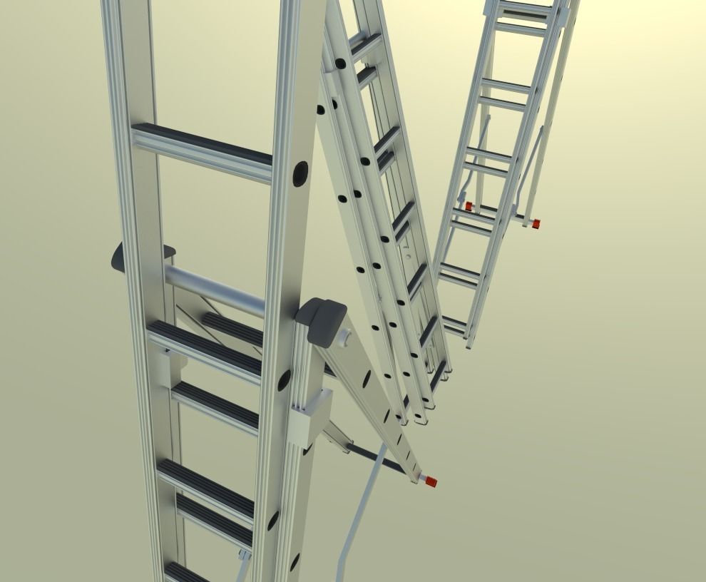 60-Minutes-Ladder three ladders Free 3D model_14