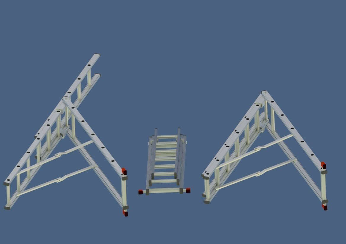 60-Minutes-Ladder three ladders Free 3D model_7