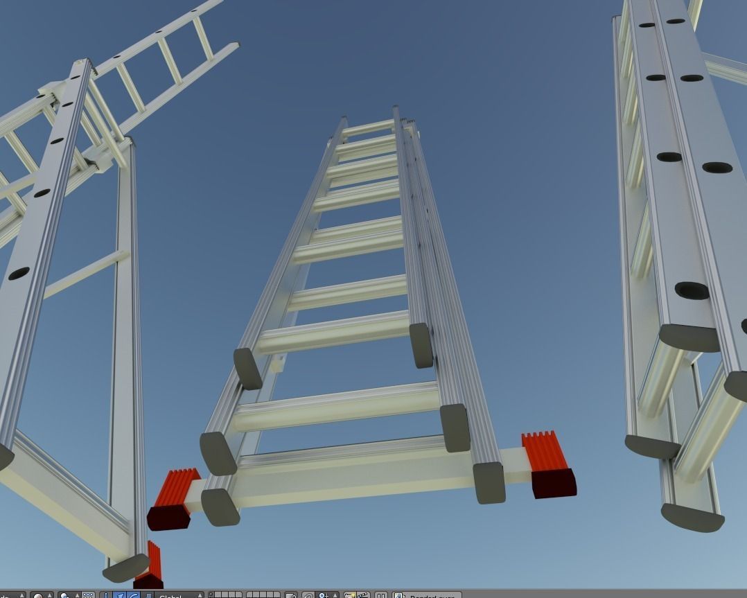 60-Minutes-Ladder three ladders Free 3D model_12
