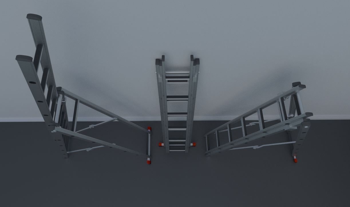 60-Minutes-Ladder three ladders Free 3D model_13