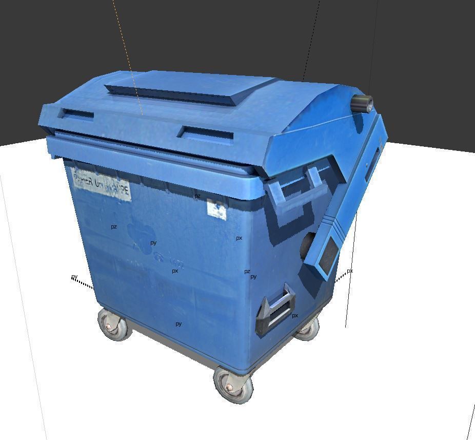Garbage container with ragdoll settings Free low-poly 3D model_8