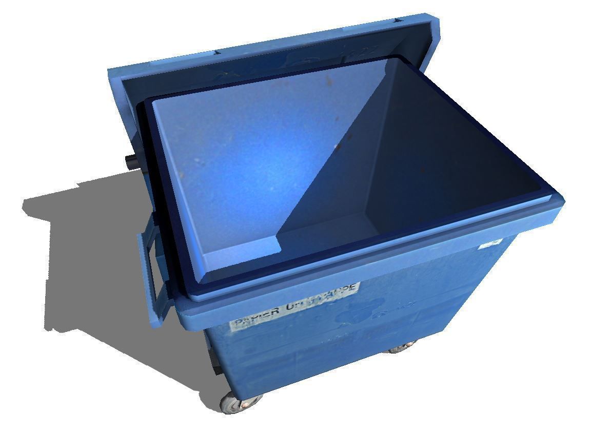 Garbage container with ragdoll settings Free low-poly 3D model_6