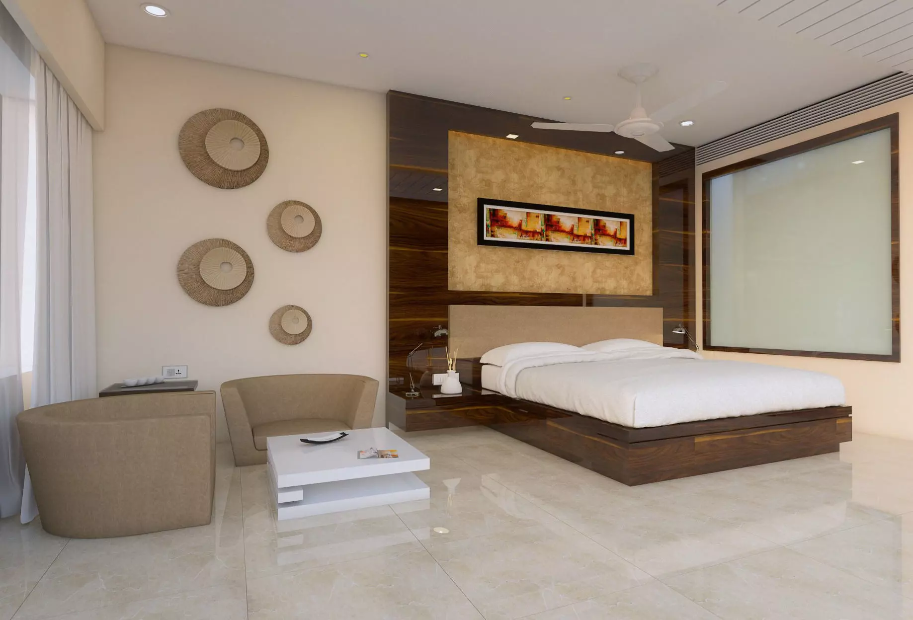 Hotel Bedroom 3D Interior View 3D model_0