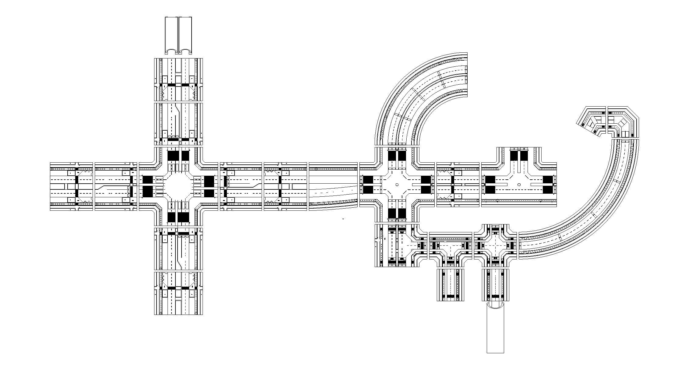 Road and intersection Low-poly 3D model_1