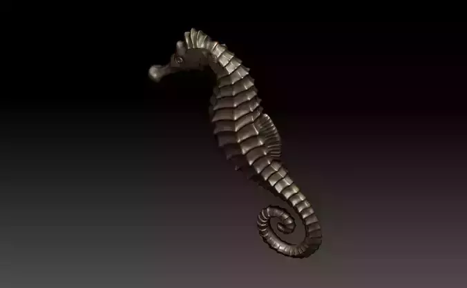 Seahorse crocodile head 3D print model