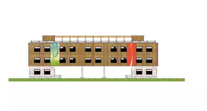 Commercial Building Low-poly 3D model