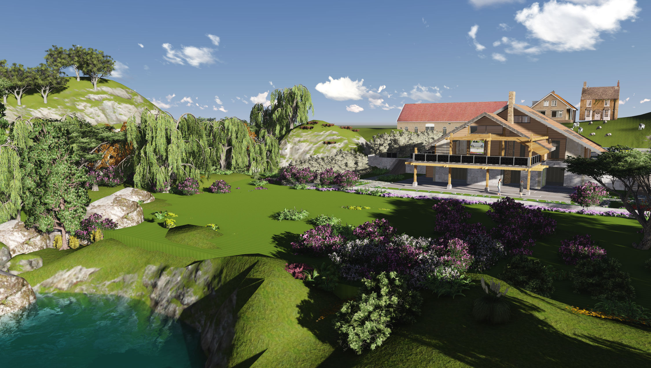 House triangular plan Low-poly 3D model_3