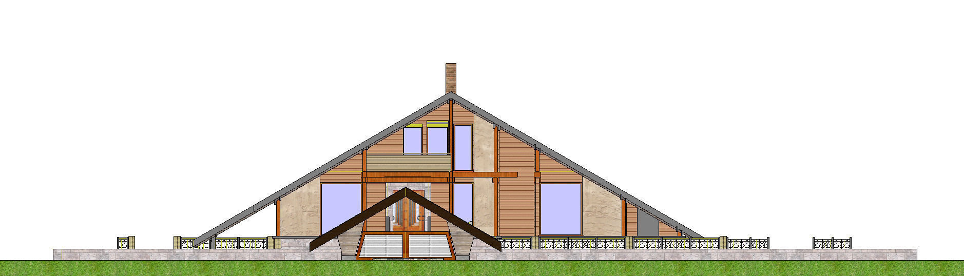 House triangular plan Low-poly 3D model_8