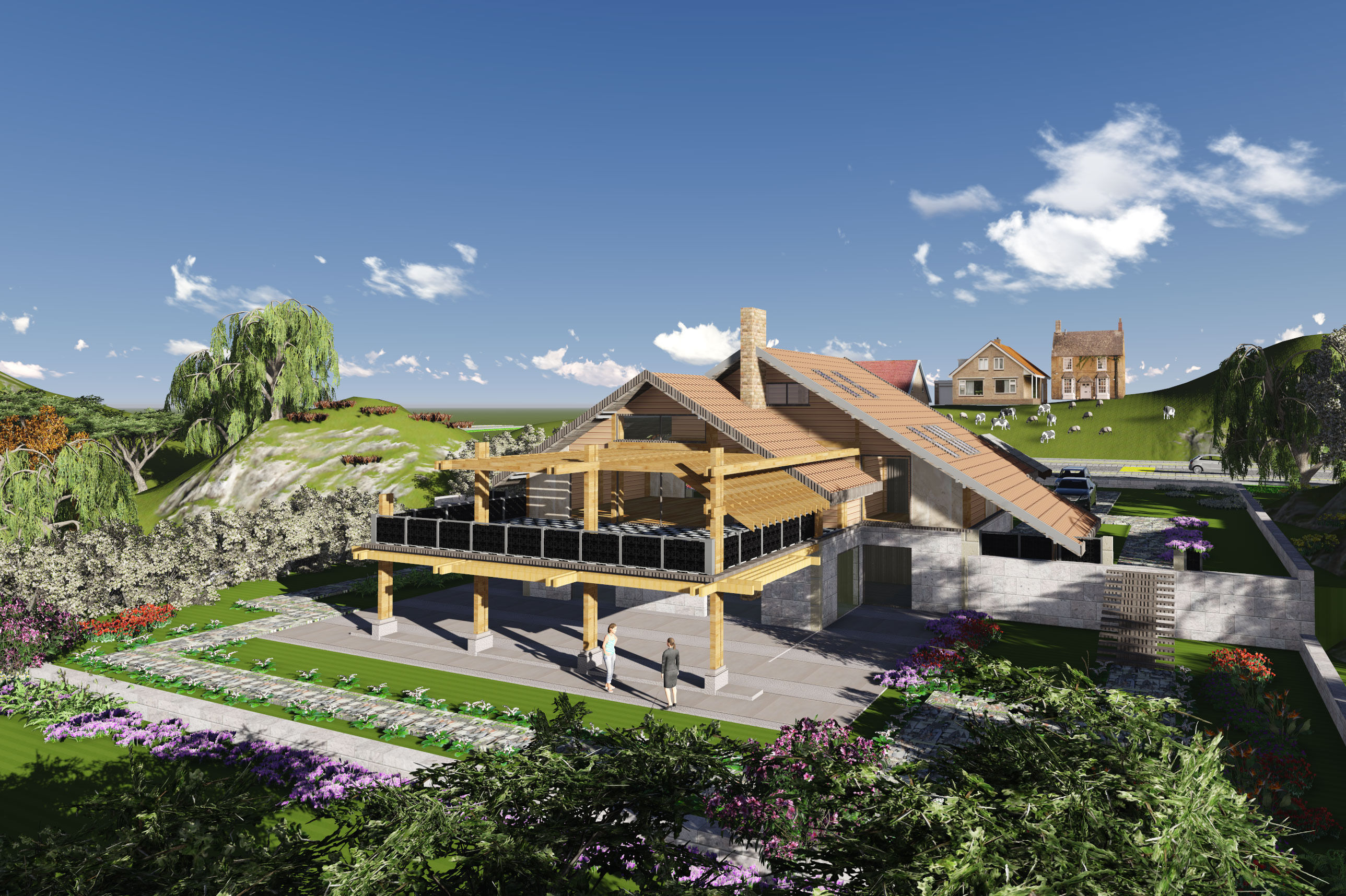 House triangular plan Low-poly 3D model_4