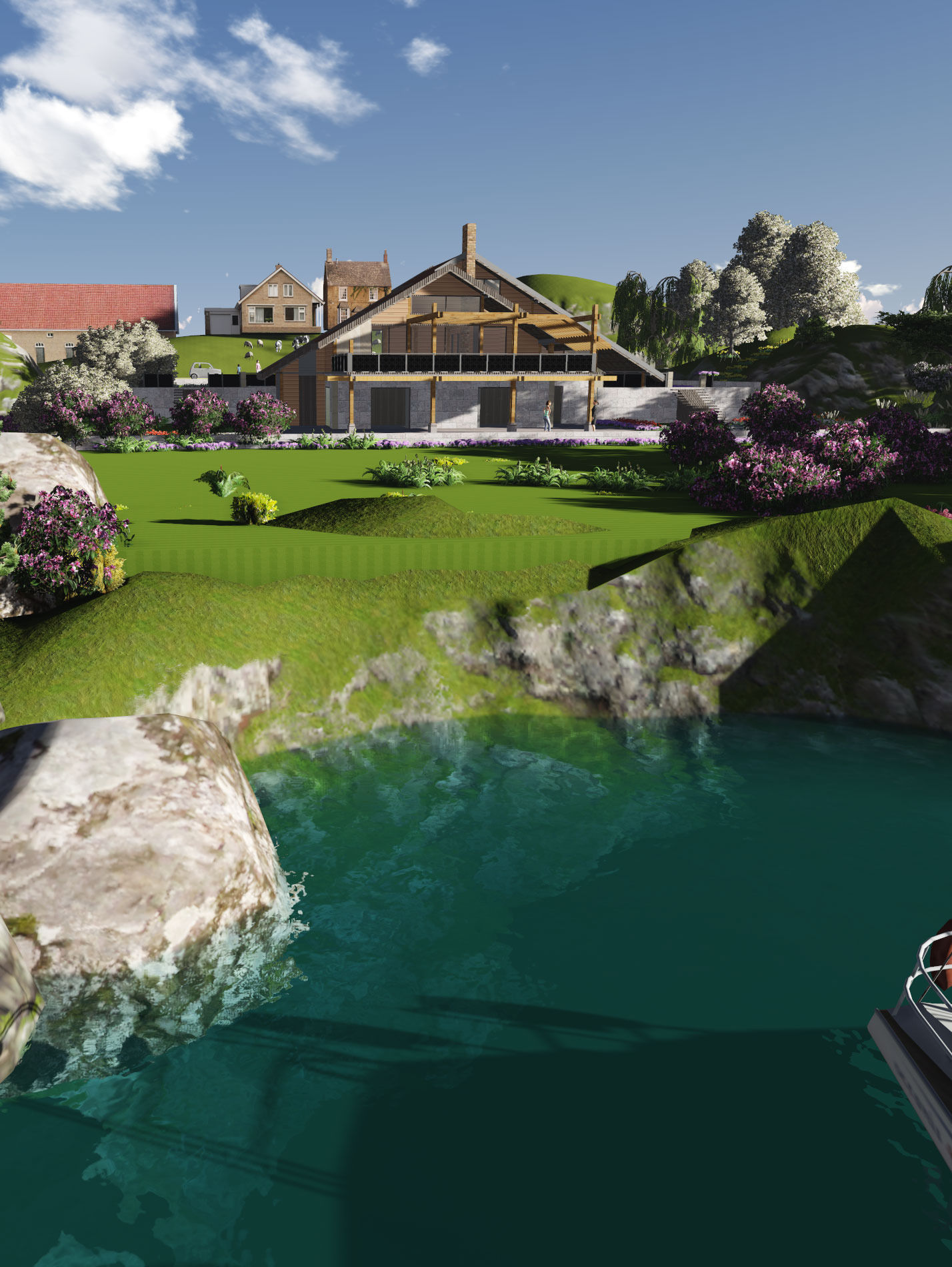 House triangular plan Low-poly 3D model_5