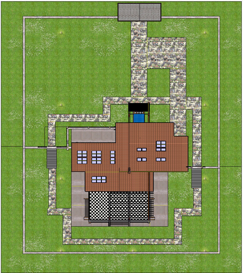 House triangular plan Low-poly 3D model_9