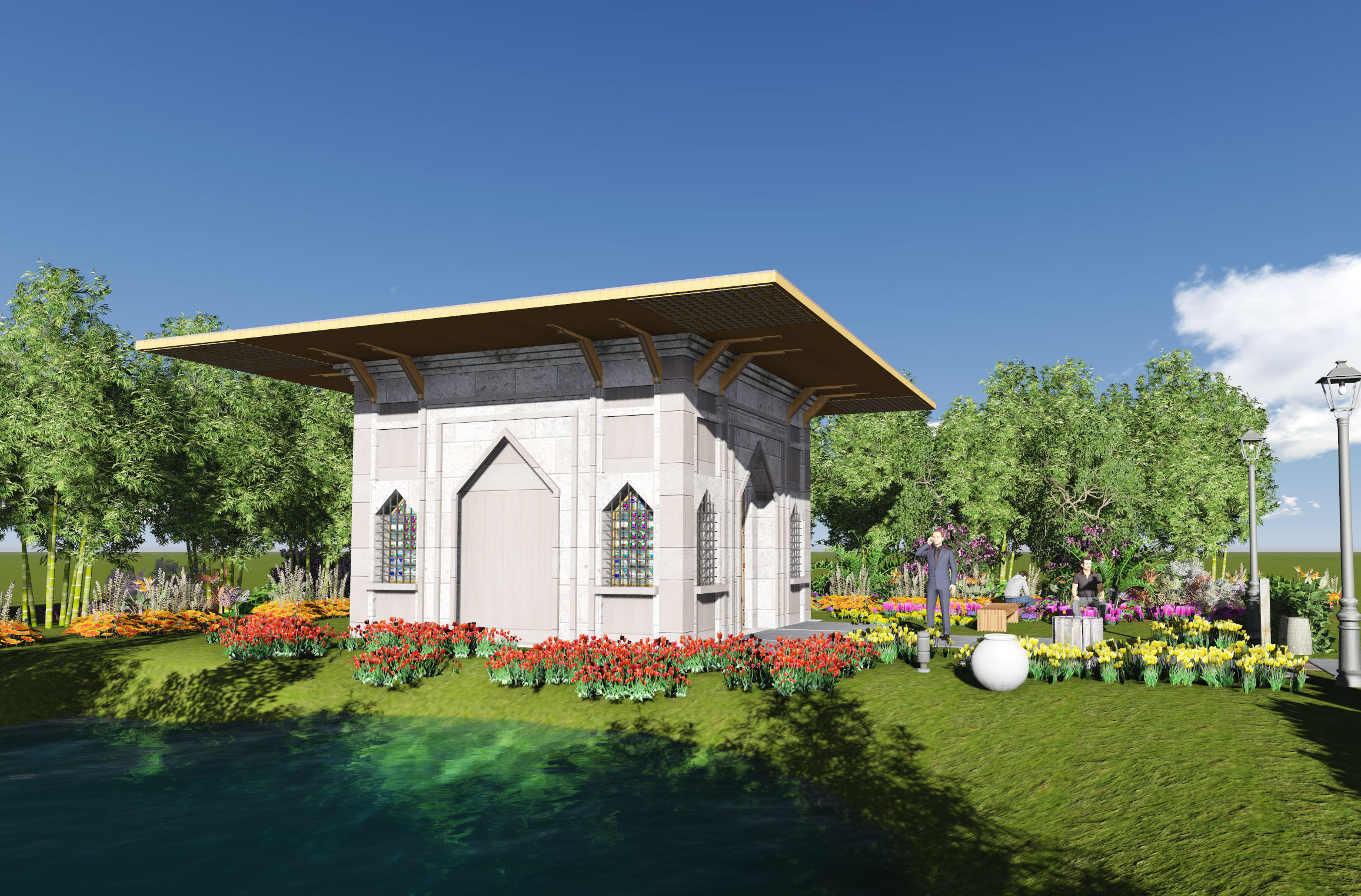 Mini mosque Low-poly 3D model_1