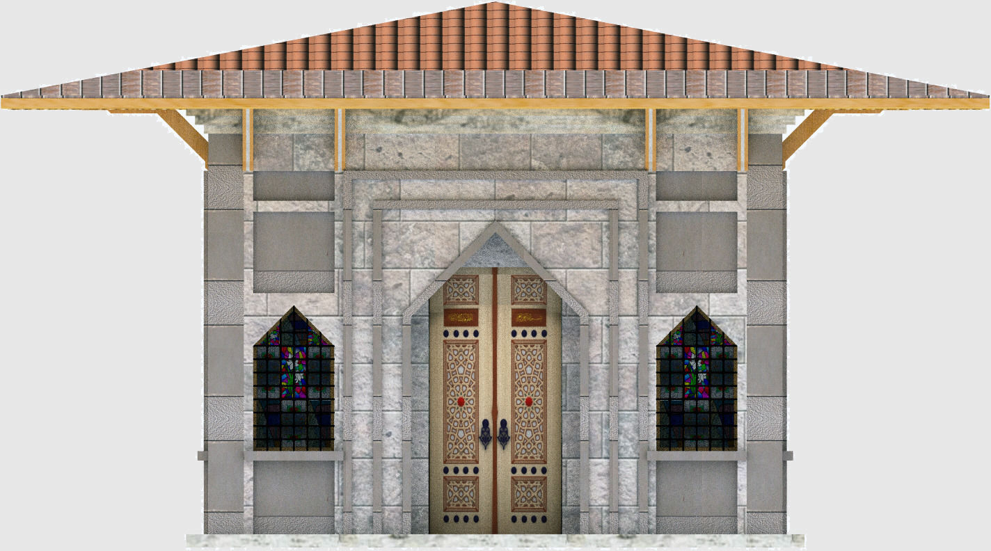 Mini mosque Low-poly 3D model_2