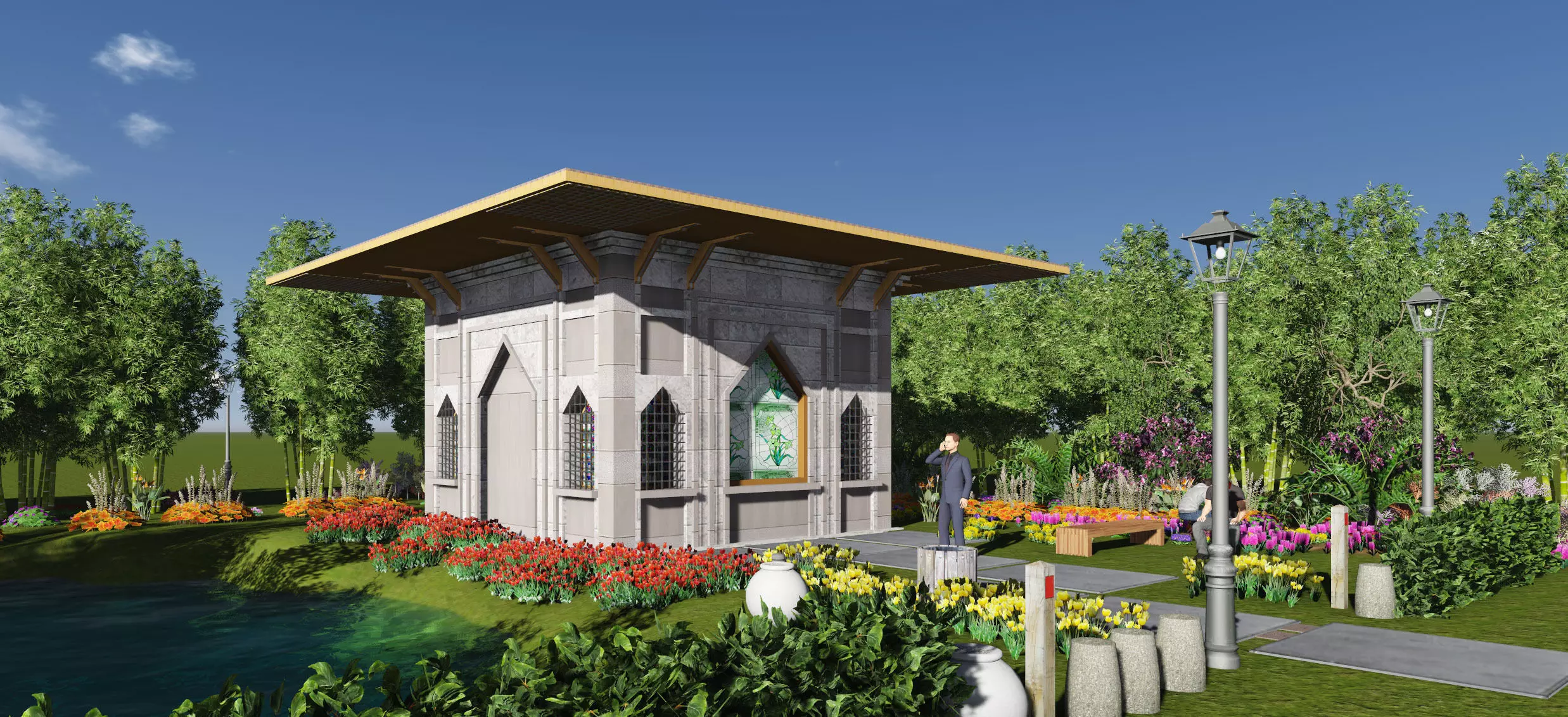 Mini mosque Low-poly 3D model_0