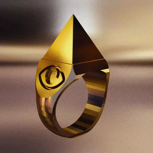 Mystical Pyramid Ring 3D print model_0