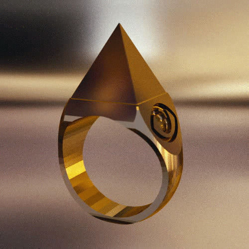 Mystical Pyramid Ring 3D print model_2