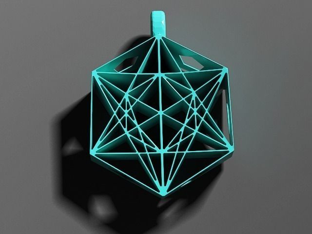 Metatrons Cube Pendant 3D print model_0