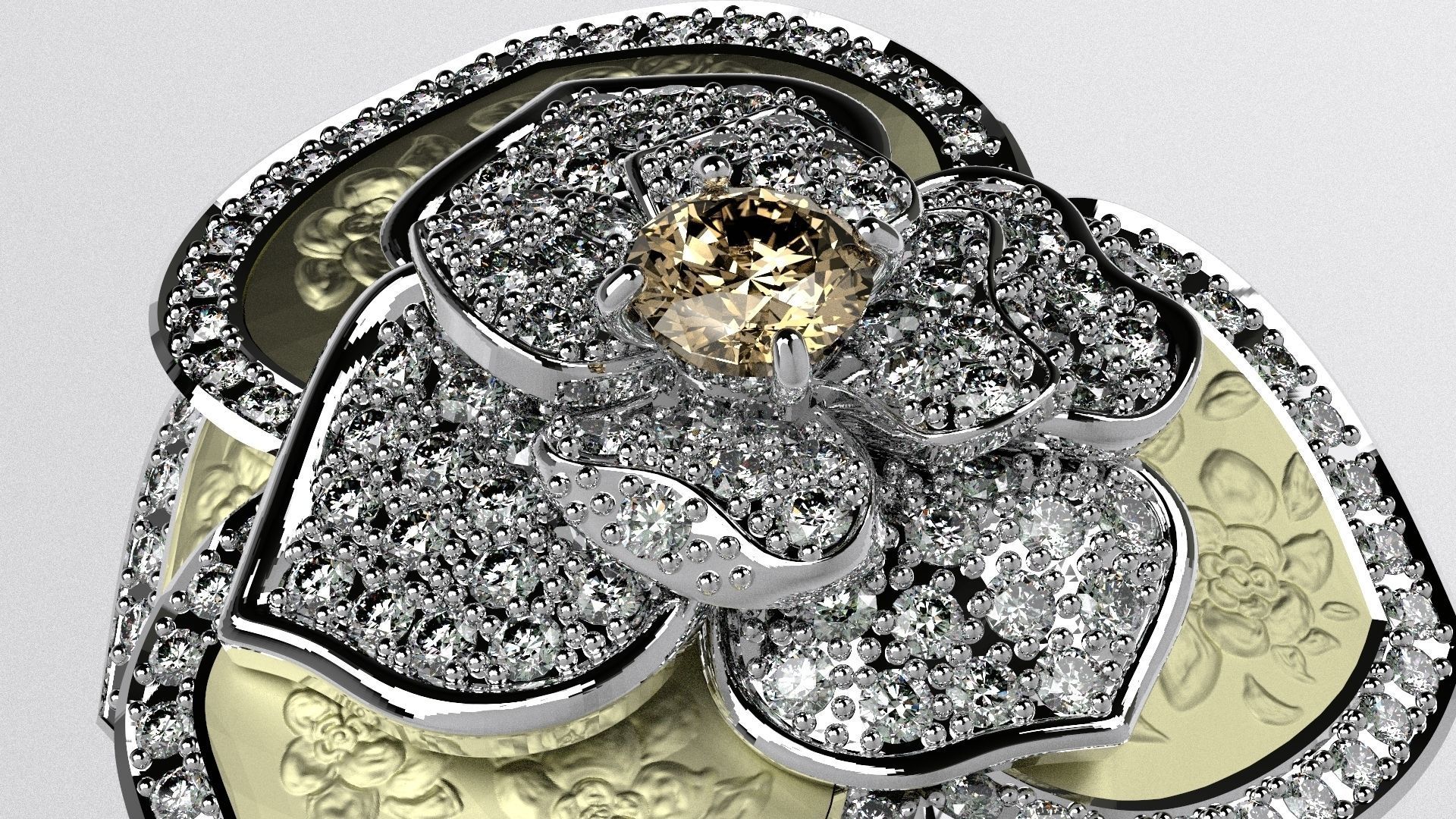 Ring Flower 3D print model_9