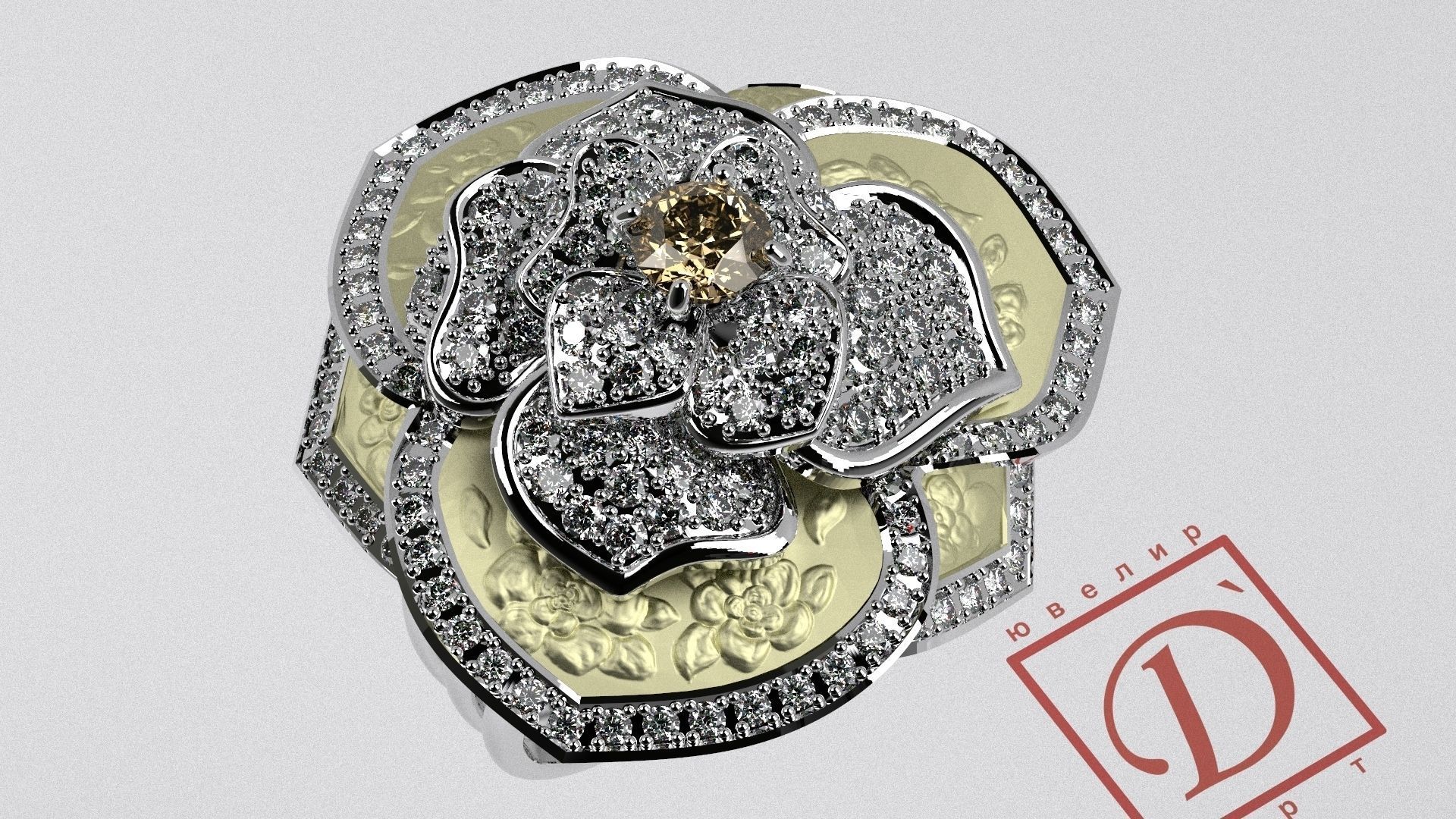 Ring Flower 3D print model_5