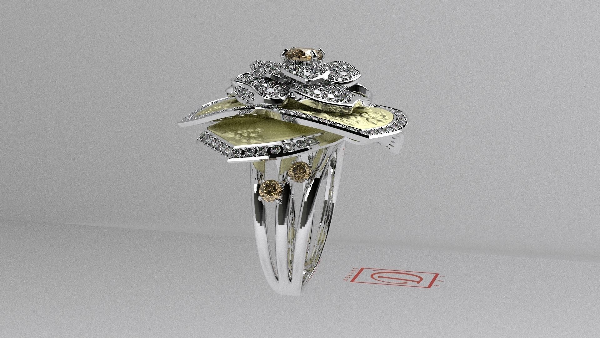 Ring Flower 3D print model_3