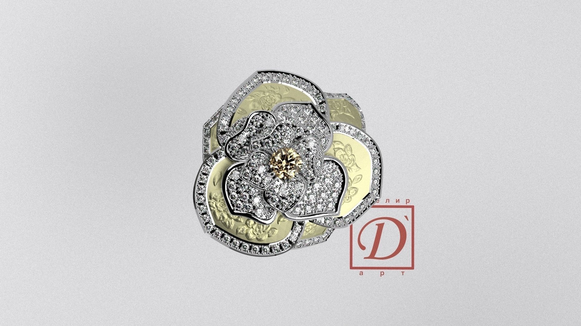 Ring Flower 3D print model_1