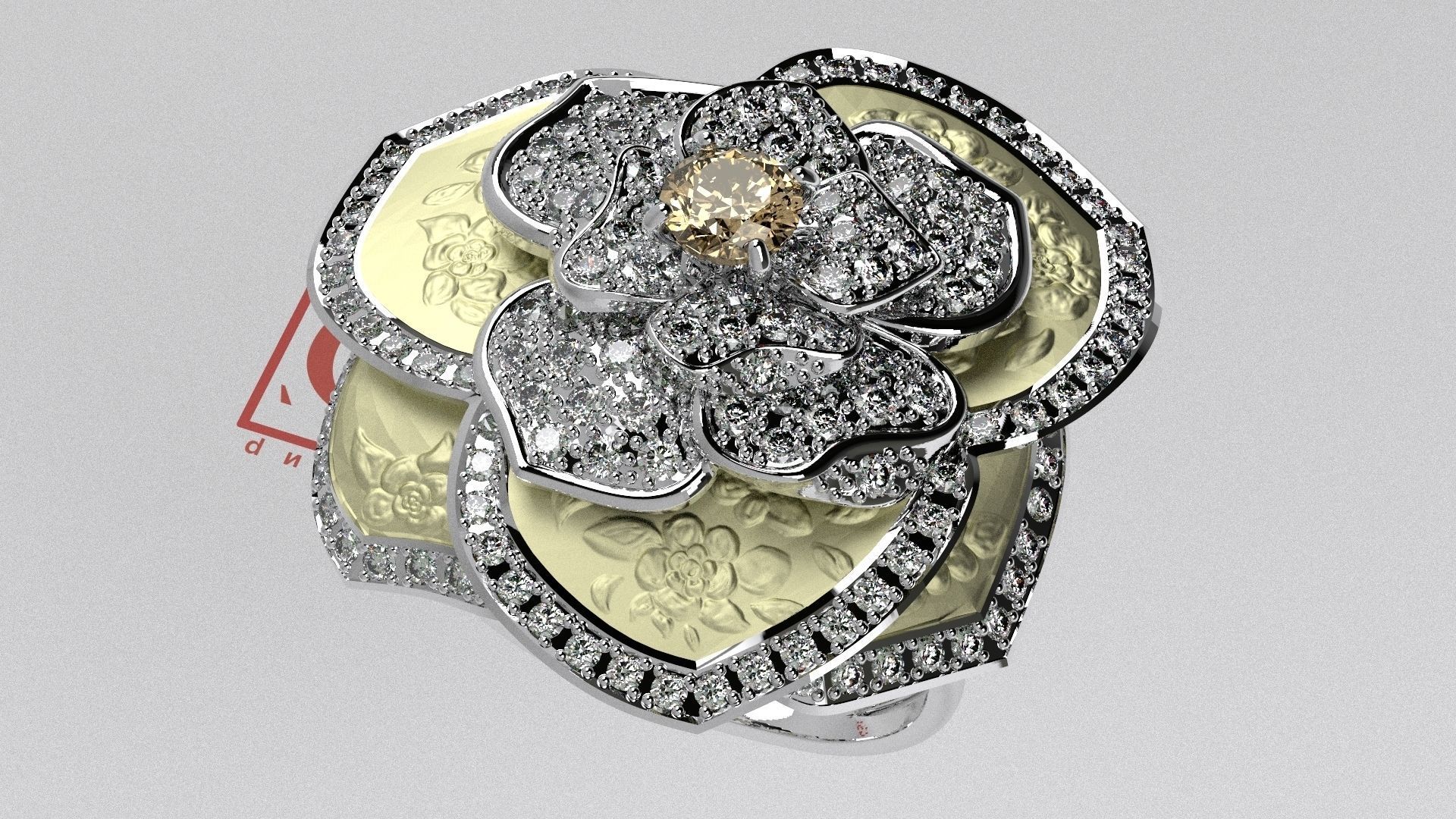 Ring Flower 3D print model_4