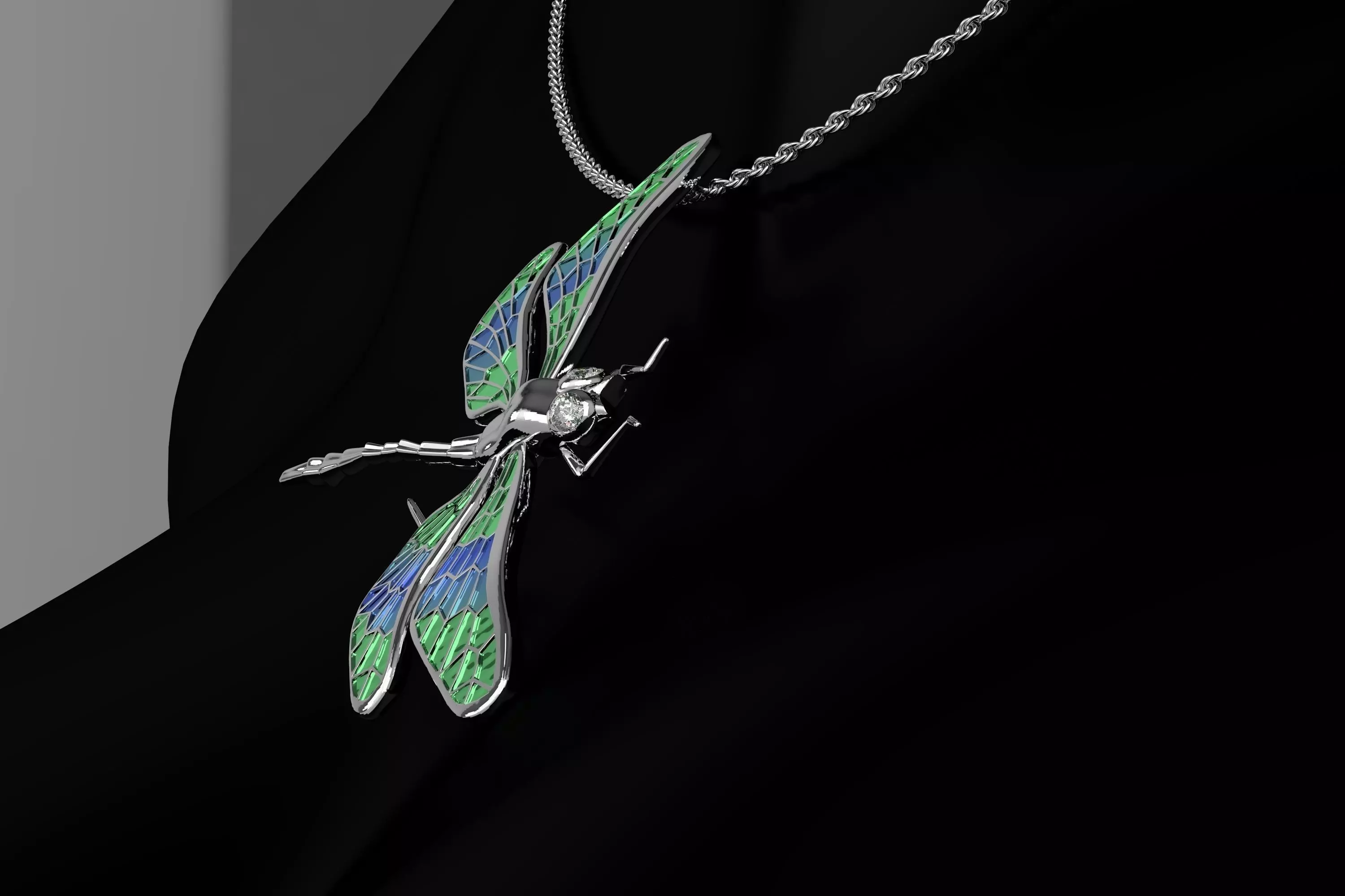 Pendant Dragonfly 3D print model_0