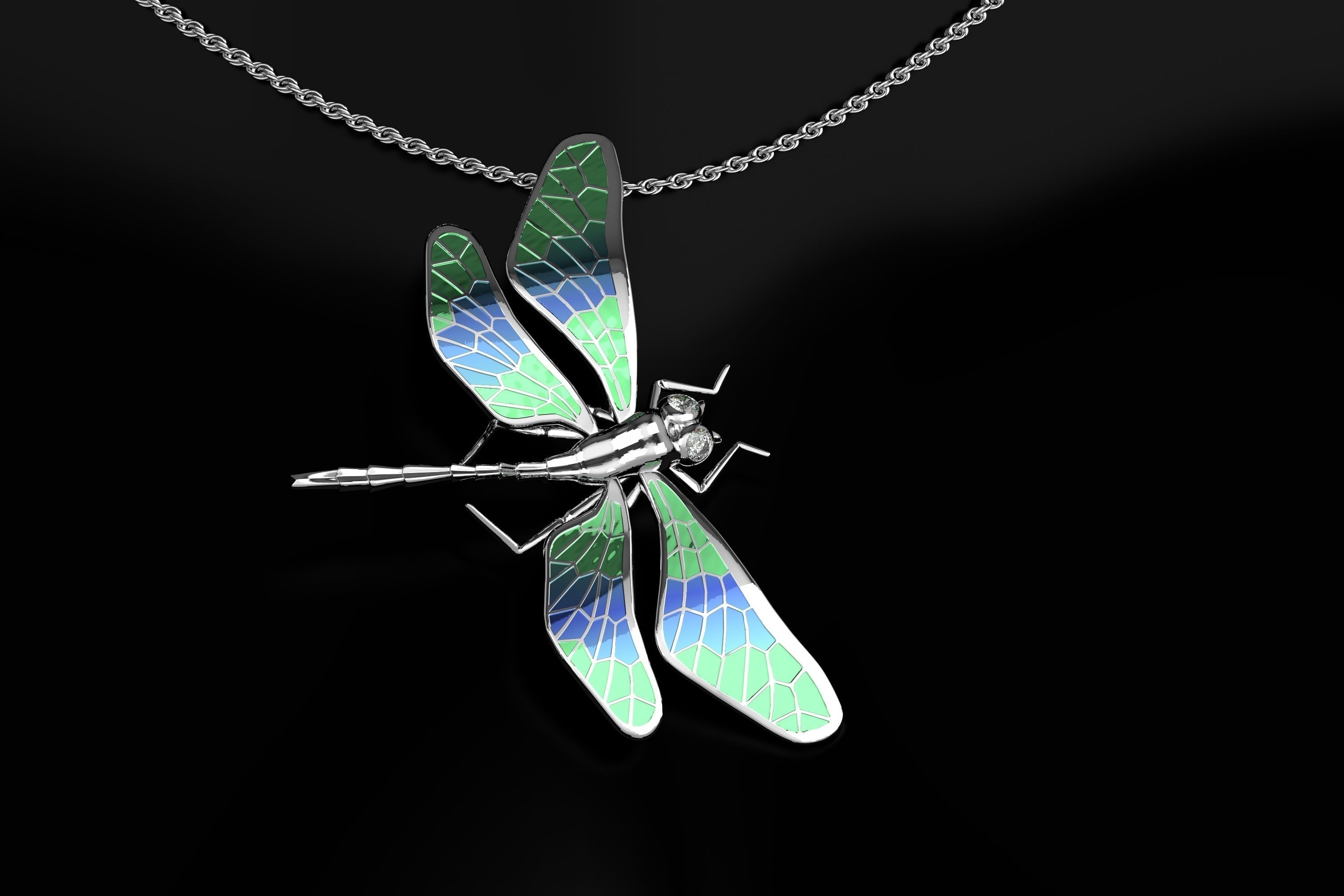 Pendant Dragonfly 3D print model_3