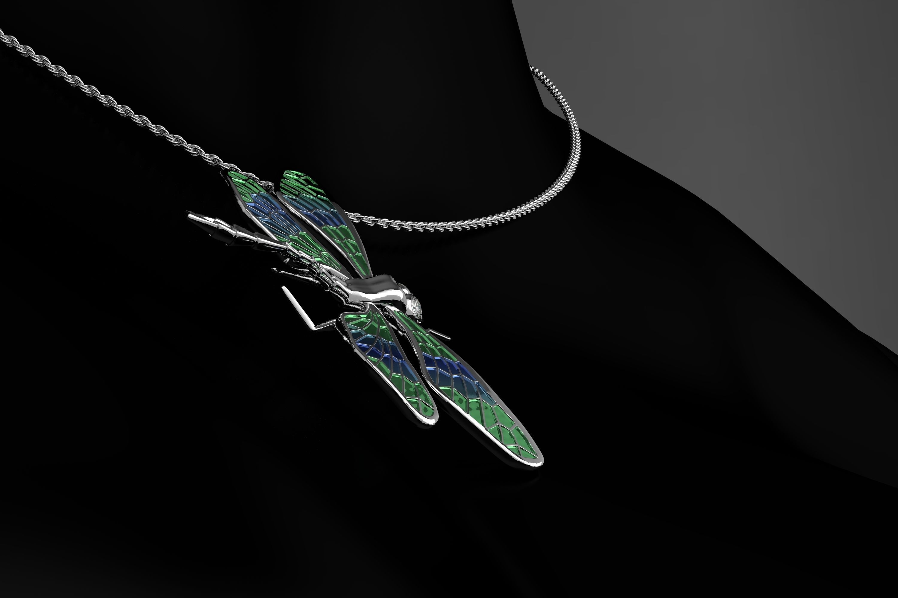 Pendant Dragonfly 3D print model_2