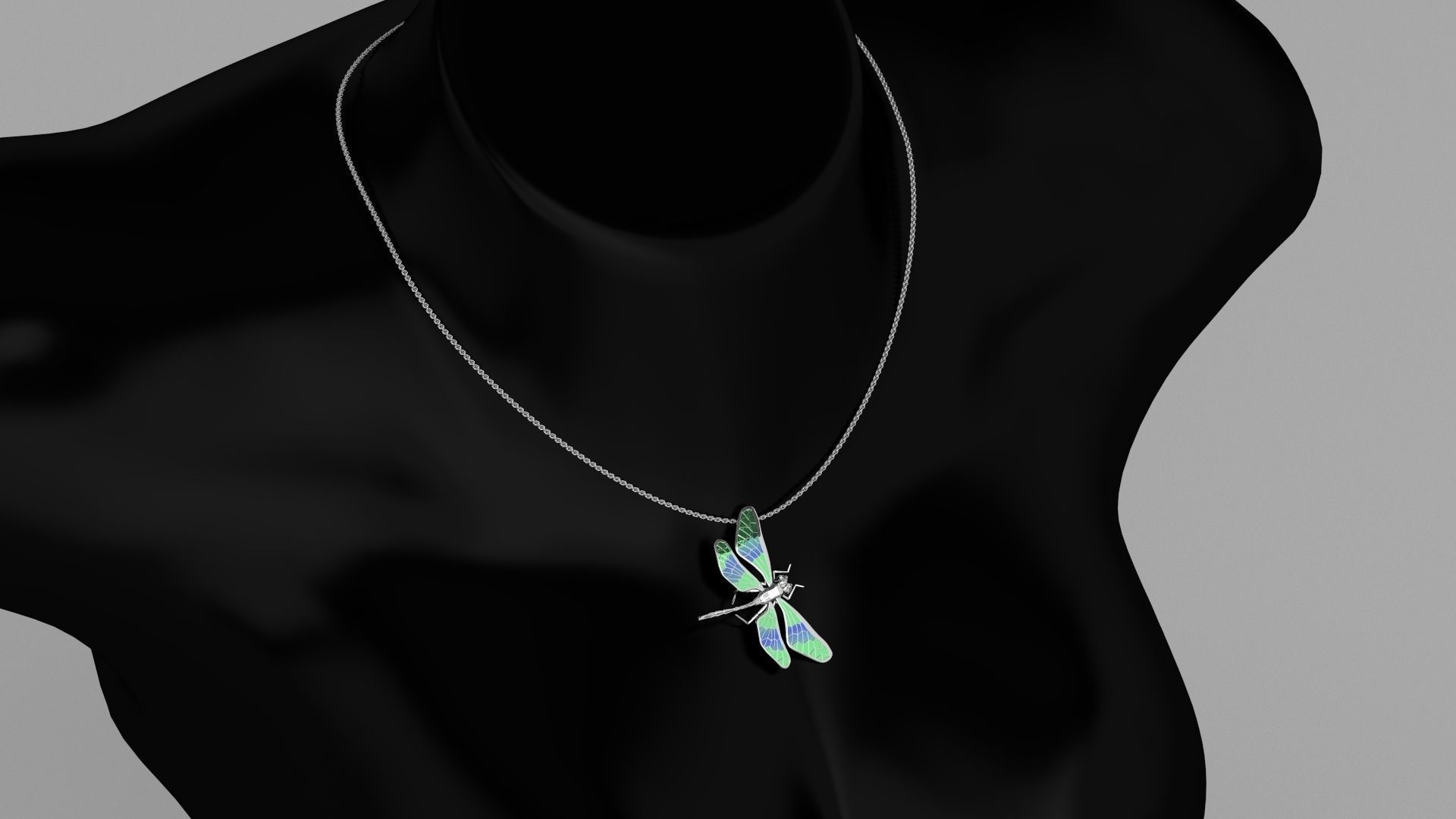 Pendant Dragonfly 3D print model_5