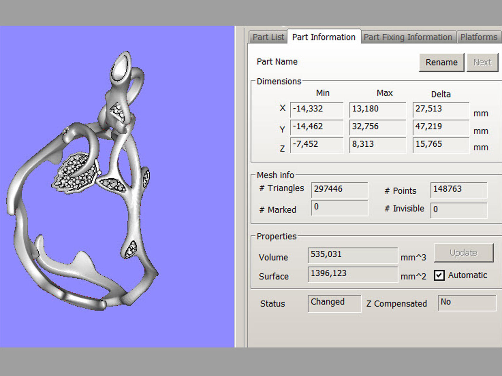 Fashion pendant rose 0033 3D print model_12