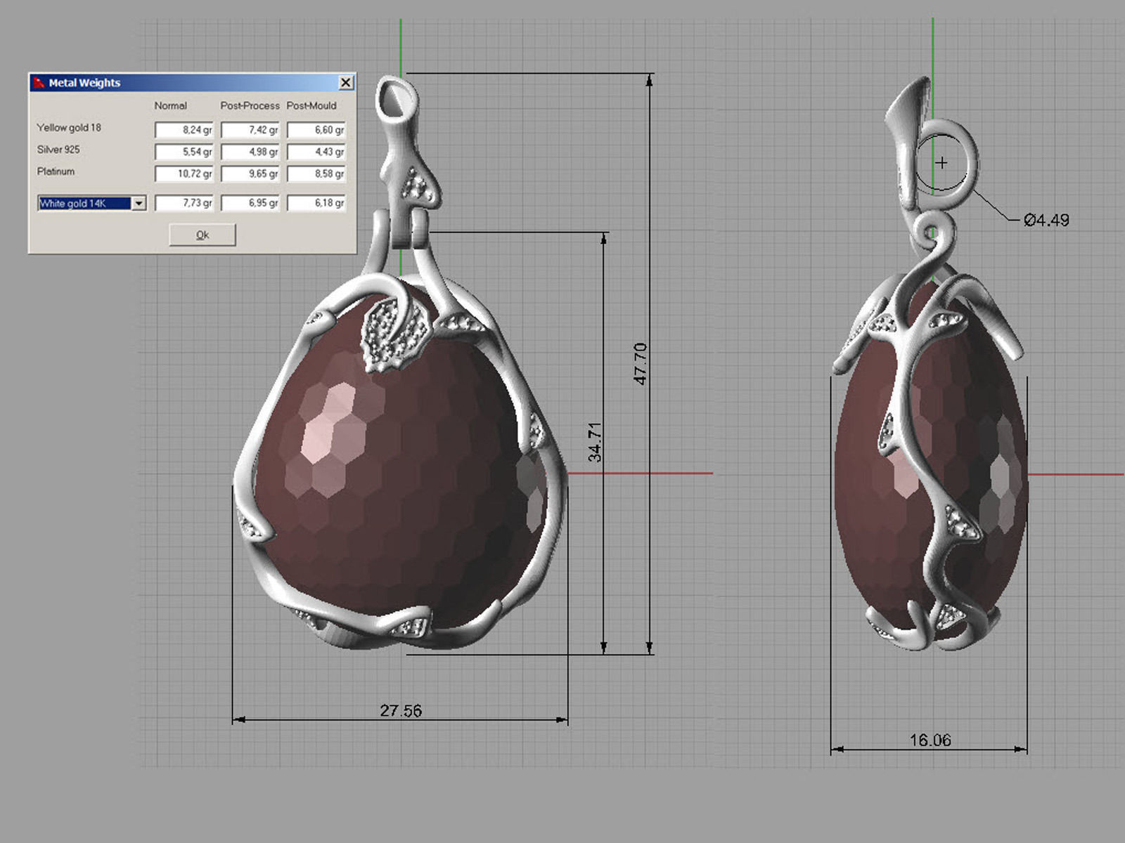 Fashion pendant rose 0033 3D print model_13