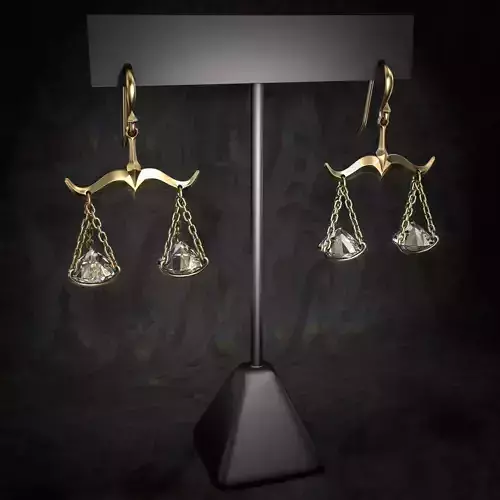 Libra Earrings 3D print model
