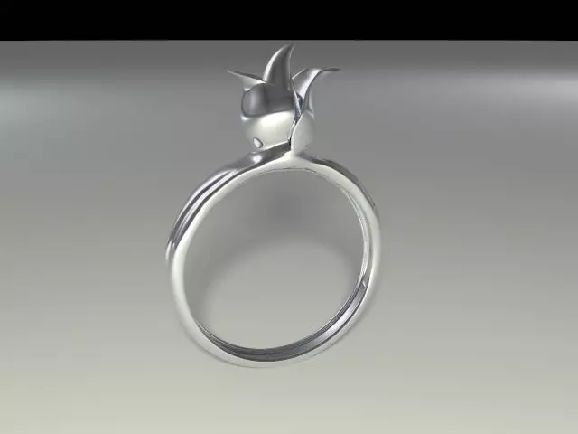 Flower ring 3D print model_0