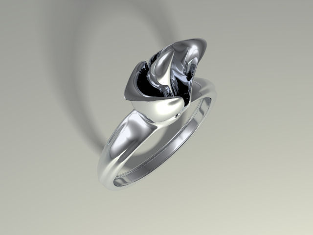 Flower ring 3D print model_1
