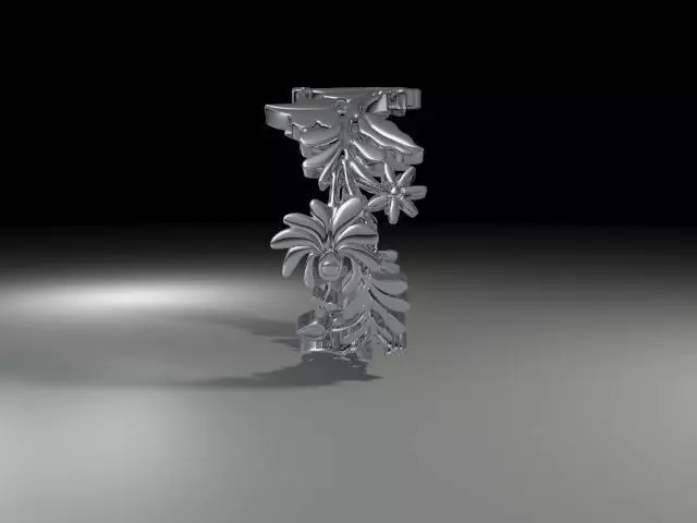 hungarian folk motiv ring 3D print model_0