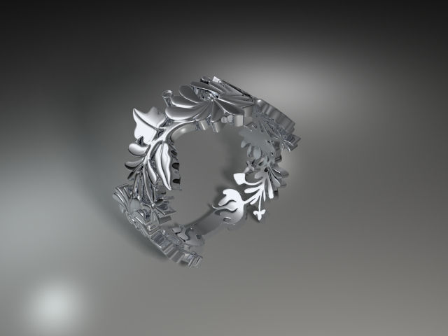 hungarian folk motiv ring 3D print model_1