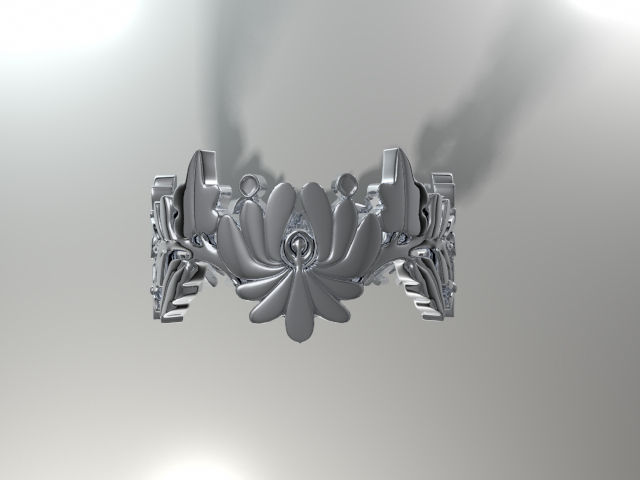 hungarian folk motiv ring 3D print model_2