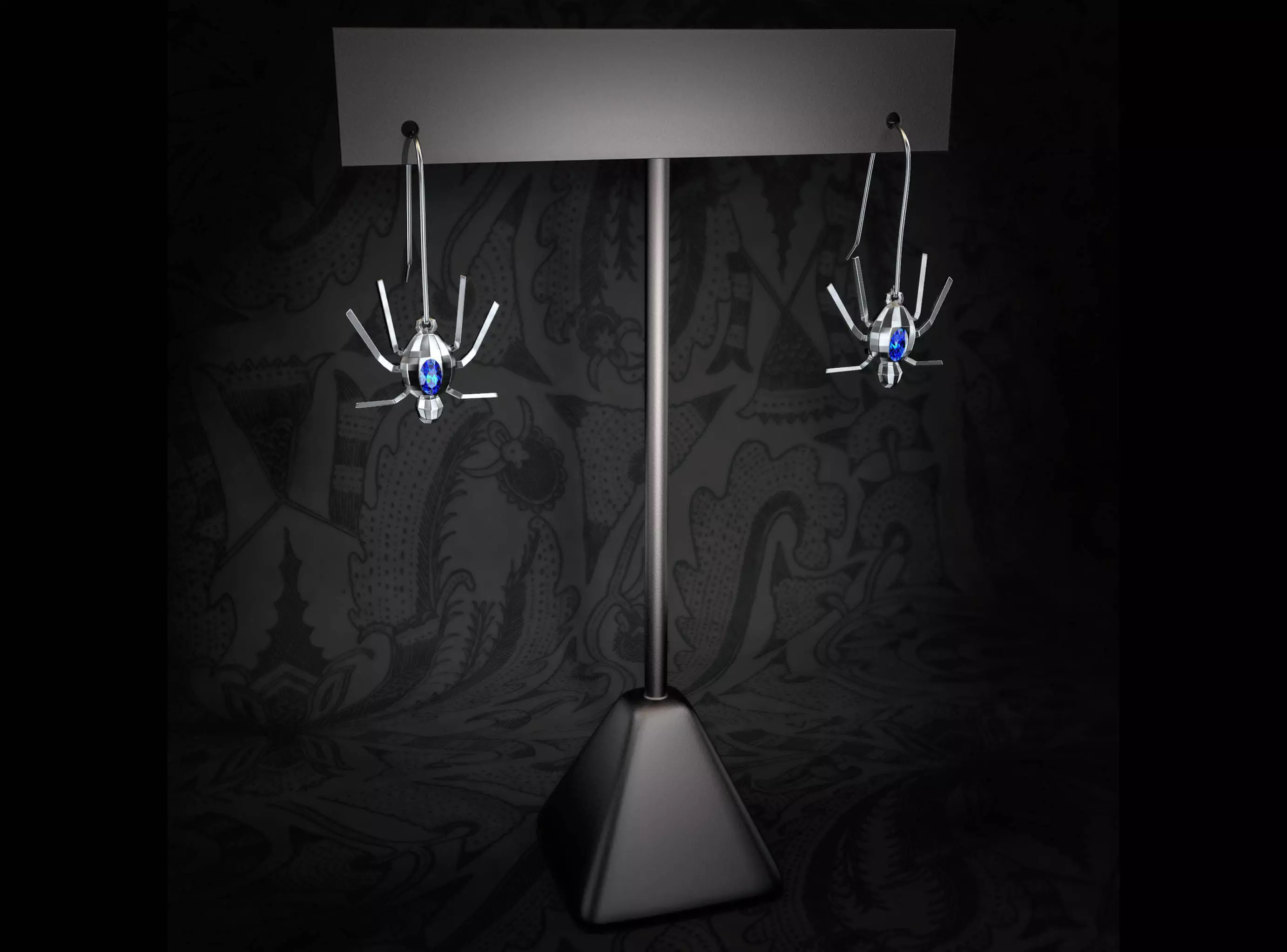 Spider Earings 3D print model_0