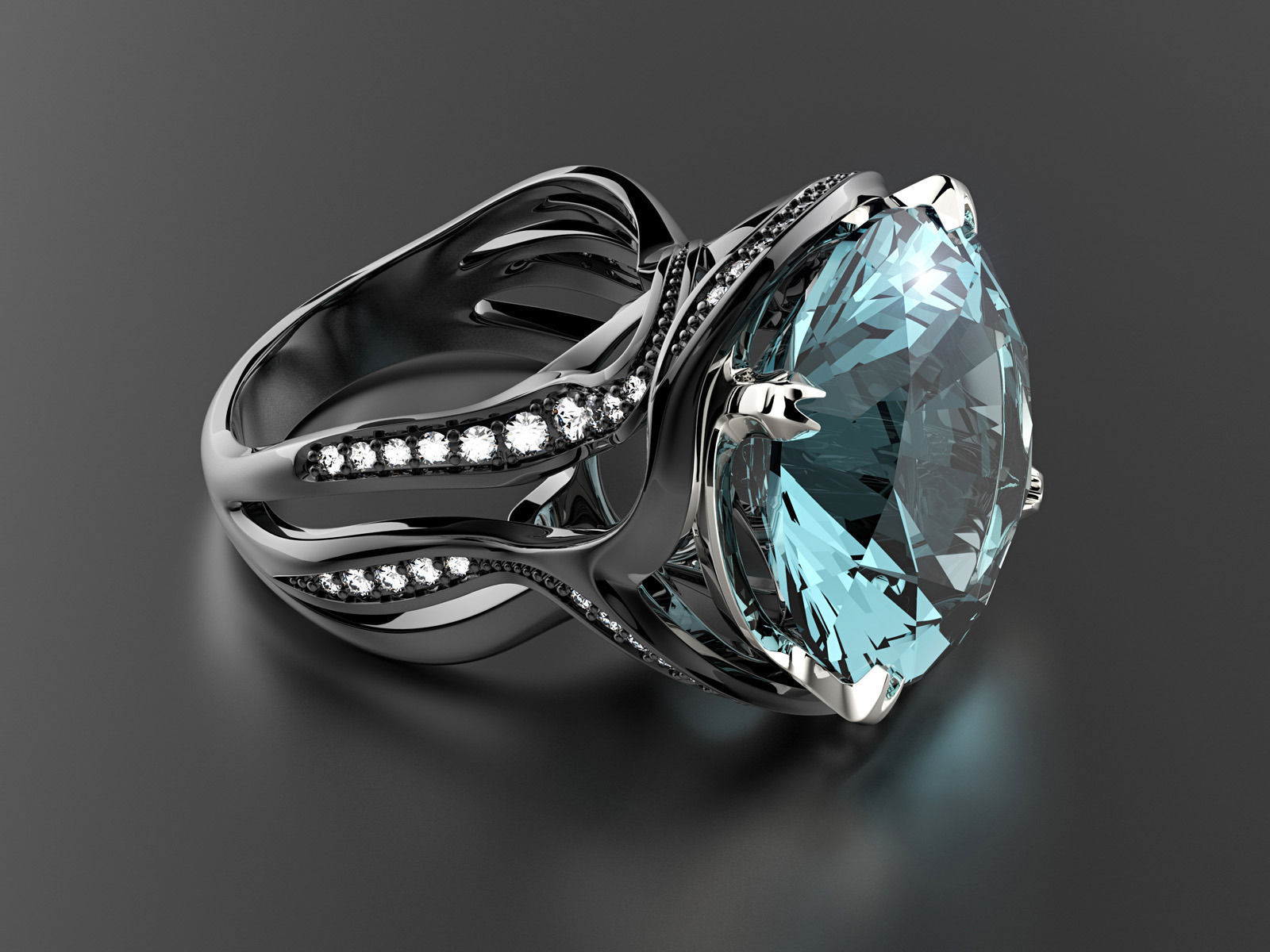 Octopus fashion ring 0120 3D print model_9