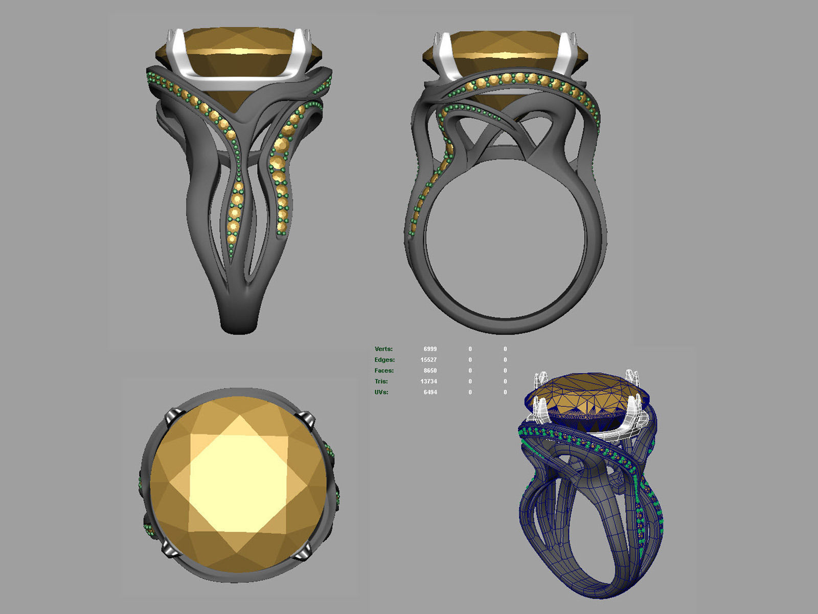 Octopus fashion ring 0120 3D print model_11